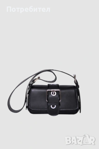 Оригинална дамска чанта BY FAR Eloise Black Nappa Leather Shoulder Bag, снимка 7 - Чанти - 54002356