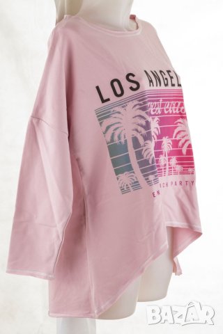 Дамска блуза с щампа в розово Knitis - L/XL, снимка 4 - Блузи с дълъг ръкав и пуловери - 42652705