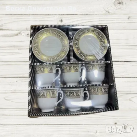 Порцеланов комплект за чай от 12 части, чаша и чинийки, снимка 5 - Сервизи - 49046546