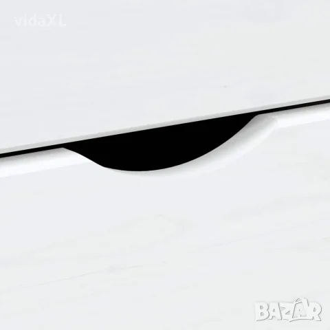 vidaXL Шкаф с чекмеджета на колелца MOSS, бял, бор масив, снимка 8 - Шкафове - 56147337