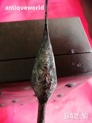 Стари Тайландски Церемониални Посребрени Прибори, Черпак, снимка 2 - Антикварни и старинни предмети - 40423313