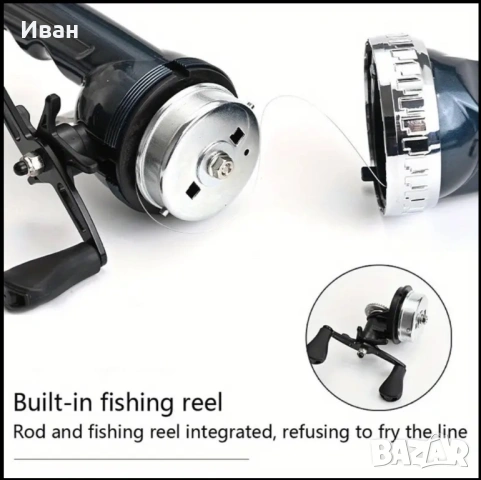 Комплект Мини Сгъваема Въдица с Двойна Дръжка, снимка 4 - Други спортове - 53066011