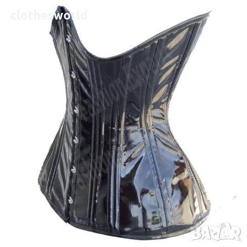 Лачен корсет с двойни метални банели, снимка 2 - Корсети, бюстиета, топове - 47496062