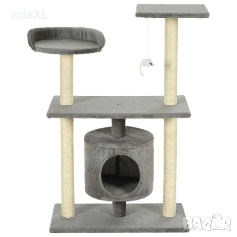 vidaXL Котешко дърво със сизалени стълбове, 95 см, сиво, снимка 3 - За котки - 56146236
