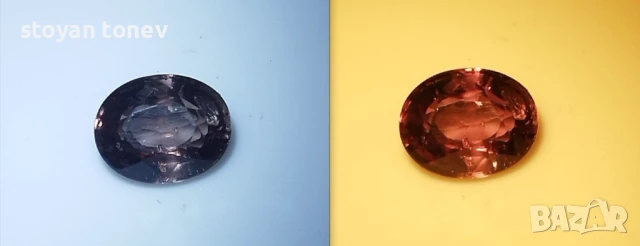 Рядък гранат с шеметна промяна на цвета 1.29кт.! Сертифициран! Нов!, снимка 4 - Други - 50651900