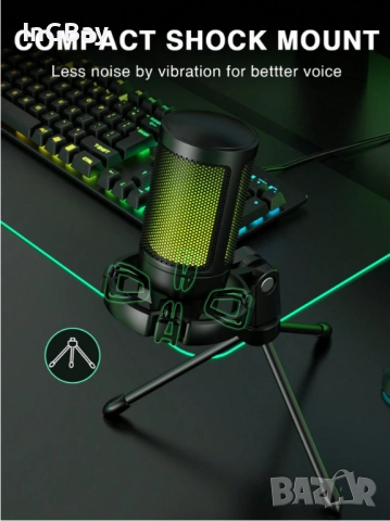 Mикрофон FIFINE A2 с RGB подсветка + стойка, USB Type-C, снимка 5 - Друга електроника - 51840937