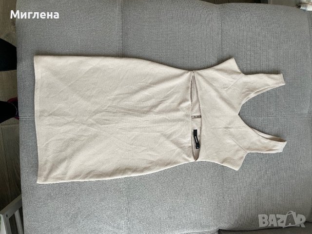 Рокля светло бежова, снимка 5 - Рокли - 38330328