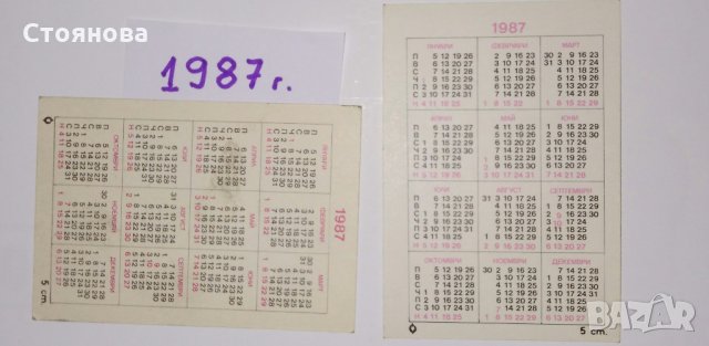 Стари календарчета от 1987г., 2011 г., 2013 г. и 2015 г. с животни, птици и риби, снимка 4 - Колекции - 31731702