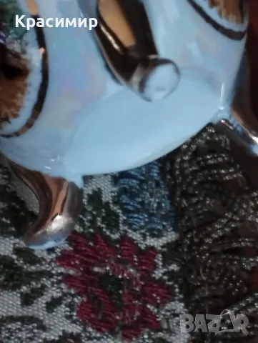 Порцеланово яйце със седефен ефект Кутийка за бижута с височина 8,5 см , снимка 5 - Антикварни и старинни предмети - 47725080