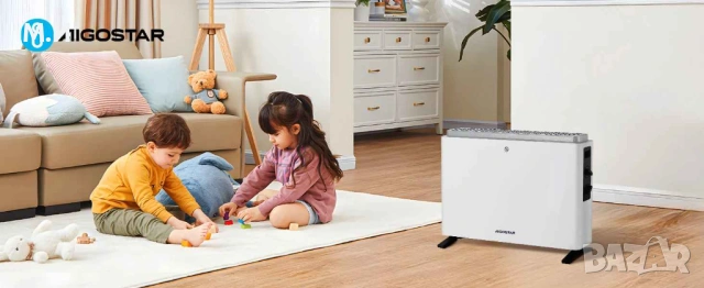 Електрически конветкор Aigostar 2000W с 3 нива на мощност и термостат, снимка 15 - Отоплителни печки - 53113402