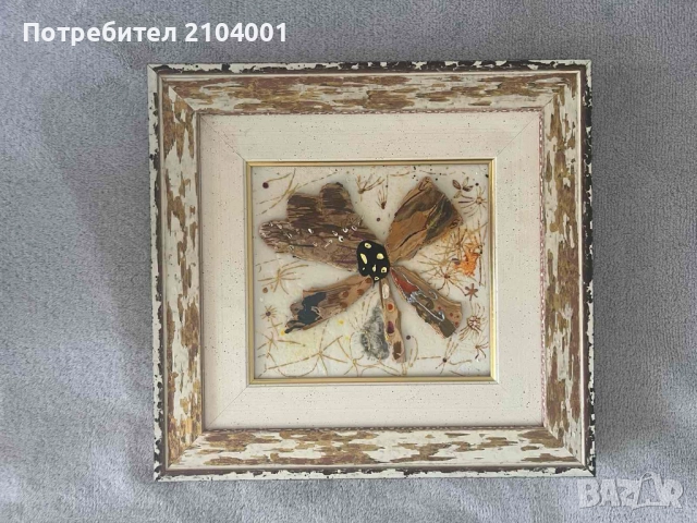 Картина релефна с цвете