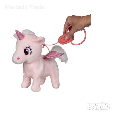 Механичен еднорог Mercado Trade, Със светлини и движение, Розов, снимка 3 - Електрически играчки - 42733399