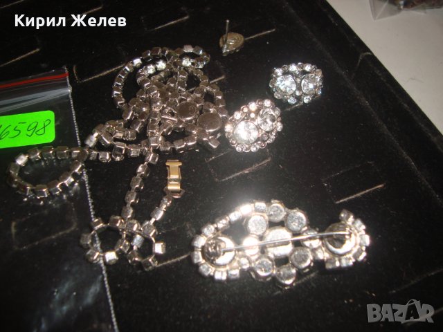 КРИСТАЛНИ КОЛИЕ ОБЕЦИ и БРОШКА МНОГО ЕФЕКТЕН АРТ МОДЕН КОМПЛЕКТ 16598, снимка 16 - Бижутерийни комплекти - 30691407