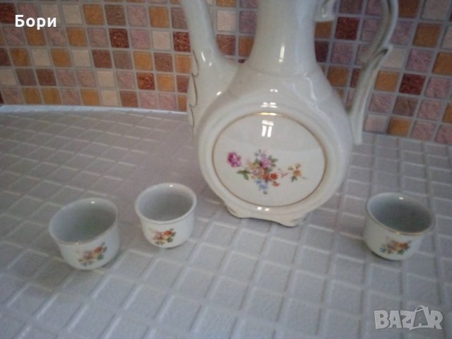 Стар порцеланов к-т за ракия, снимка 8 - Чаши - 35194706