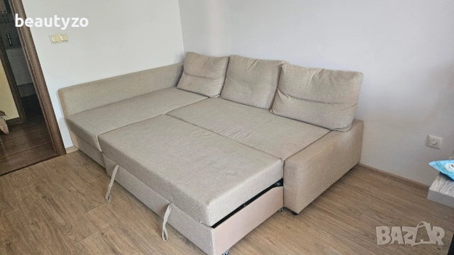 Диван от плат в бежово, снимка 2 - Дивани и мека мебел - 51714380