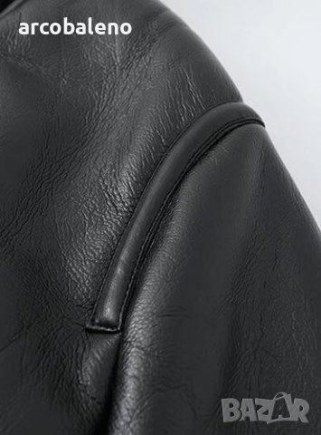 Дамско мотоциклетно късо темпераментно кожено палто с висока яка, снимка 10 - Якета - 44307223