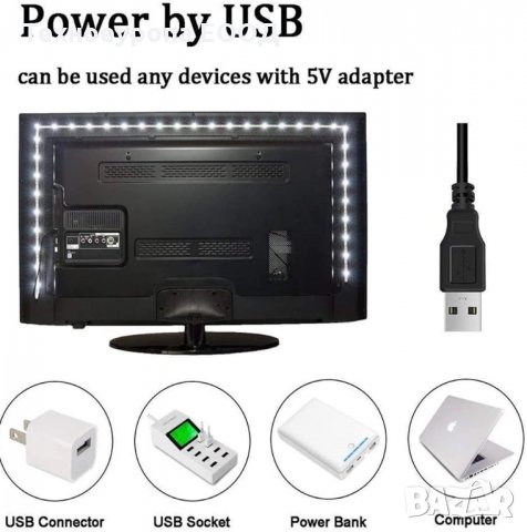 LED TV лента RGB 5V / USB, снимка 2 - Лед осветление - 35084347