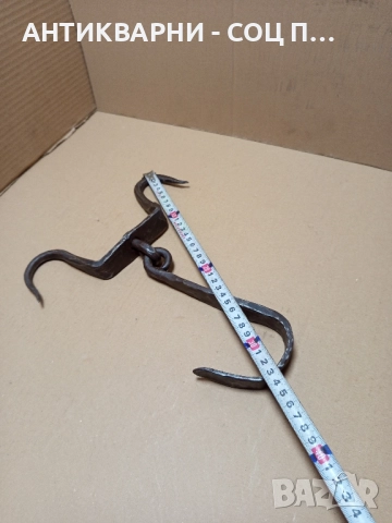 Сос Стар Ръчно Кован Масивен Ченгел За Дране На Животни. , снимка 11 - Антикварни и старинни предмети - 52346257