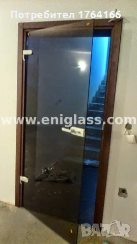 Интериорна закалена стъклена врата с мат и алуминиева каса, снимка 3 - Интериорни врати - 47894103