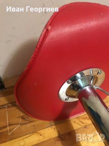 Продавам 2бр  бар стола с червена изкуствена кожа , снимка 9 - Столове - 42487647