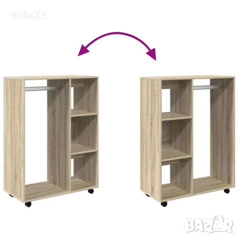 vidaXL Гардероб, дъб сонома, 80x40x110 см, инженерно дърво, снимка 6 - Гардероби - 56147842
