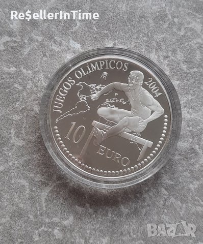 Възпоменателна сребърна монета 10 Euro - Juan Carlos I 2004 Summer Olympics, снимка 3 - Нумизматика и бонистика - 42700119