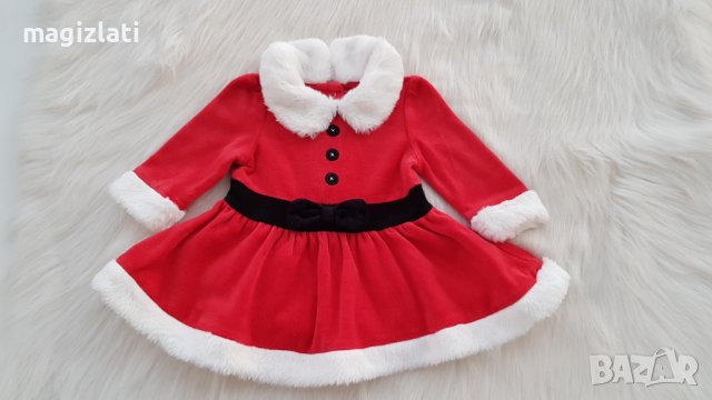 Коледна рокля 0-3 месеца, снимка 6 - Бебешки рокли - 42692771