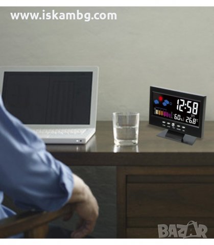 НАСТОЛЕН ЧАСОВНИК С ГОЛЯМ ДИСПЛЕЙ, ЦВЕТНА МЕТЕОРОЛОГИЧНА СТАНЦИЯ - код 8082, снимка 4 - Други стоки за дома - 33963873
