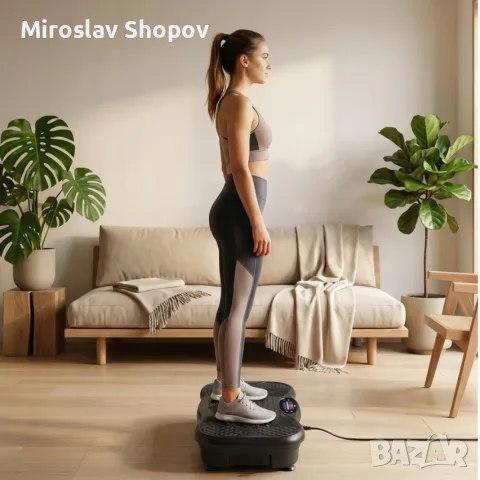 Вибрационна платформа 150W с Bluetooth, дистанционно и ластици – до 150 кг, снимка 6 - Фитнес уреди - 56107527