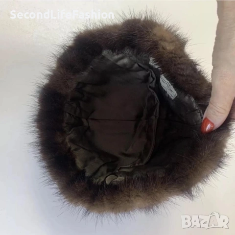 Шапка Heinrich Ahnert от истинска норка Винтидж немска кожена шапка, снимка 2 - Шапки - 53270635