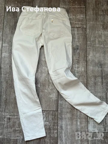 дънкови нови бели висока талия  класически панталони еластични дънки 