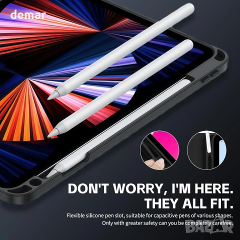 Калъф за iPad 10-то поколение с клавиатура, подвижен Multi-Touch тракпад, черен, снимка 4 - Таблети - 54227280