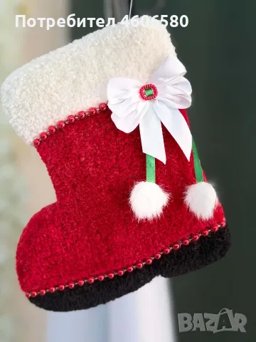 Коледни ботушки ръчна изработка – тъфтинг техника 🎄