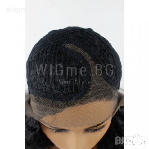 Дълга черна къдрава обемна лейс фронт перука Марсела, снимка 2 - Аксесоари за коса - 35626619