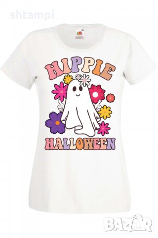 Дамска тениска Hippie Halloween,Halloween,Хелоуин,Празник,Забавление,Изненада,Обичаи,, снимка 3 - Тениски - 38146774
