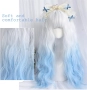 Чуплива аниме омбре перука бяла / синя, снимка 3
