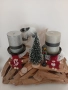коледни дървени свещници , снимка 1