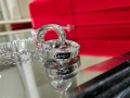 CARTIER Love White Gold Paved Diamonds Chain Дамскo Колие, снимка 9