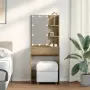 vidaXL Тоалетка с LED, дъб артизан, 60x40x140 см, снимка 4