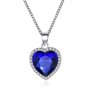 Колие сърце синьо с кристали, снимка 1 - Колиета, медальони, синджири - 44173723
