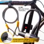Катинар / ключалка за велосипед SIGTUNA U-Lock с 1,2 м стоманена верига и 3 ключа – жълт НОВ, снимка 3