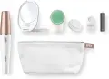 Мини епилатор и уред за почистване на лице Braun FaceSpa 851V, система 3 в 1, Бял/Златист, снимка 2