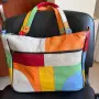 Дамска цветна чанта (Patchwork) от 100% естествена кожа, снимка 6