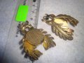 2 ФИГУРАЛНИ ВИНТИДЖ АРТ ЗЛАТИСТИ ВИСУЛКИ за ОБЕЦИ или ДРУГИ БИЖУТА 41911, снимка 8