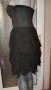 Черна парти рокля с волани - сатен и шифон 🍀♥️М(38)♥️🍀арт.4448 , снимка 4