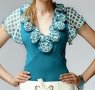 Дамска Блуза Тюркоаз, снимка 1 - Блузи с дълъг ръкав и пуловери - 31613300