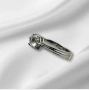 Пръстен от бяло злато и естествен диамант 14к, снимка 3