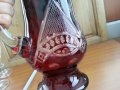 Кристални чаши за вино и кана червен кристал, снимка 10