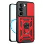 За Realme C100 5G / C83 5G Удароустойчив TPU PC Калъф с Въртяща Стойка, Плъзгащо Капаче за Камерата , снимка 2