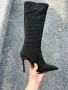 Дамски Черни Ботуши С Тънък Ток Код E1112, снимка 5